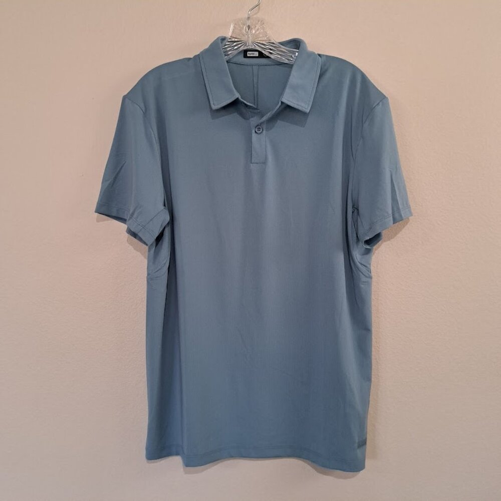Barbell mens Medium Polo shirt in grey blue color excellent used condition